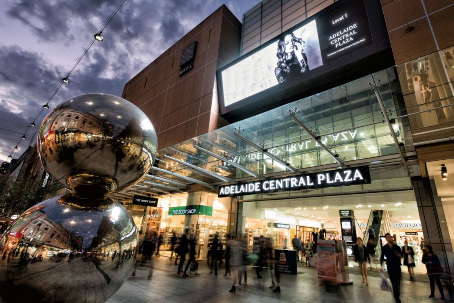 Rundle Mall Entrance, evening